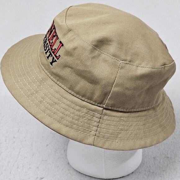 Cornell University Bucket Hat Beige Tan Spelled Out Logo Cap Classic Sportswear - Picture 2 of 7